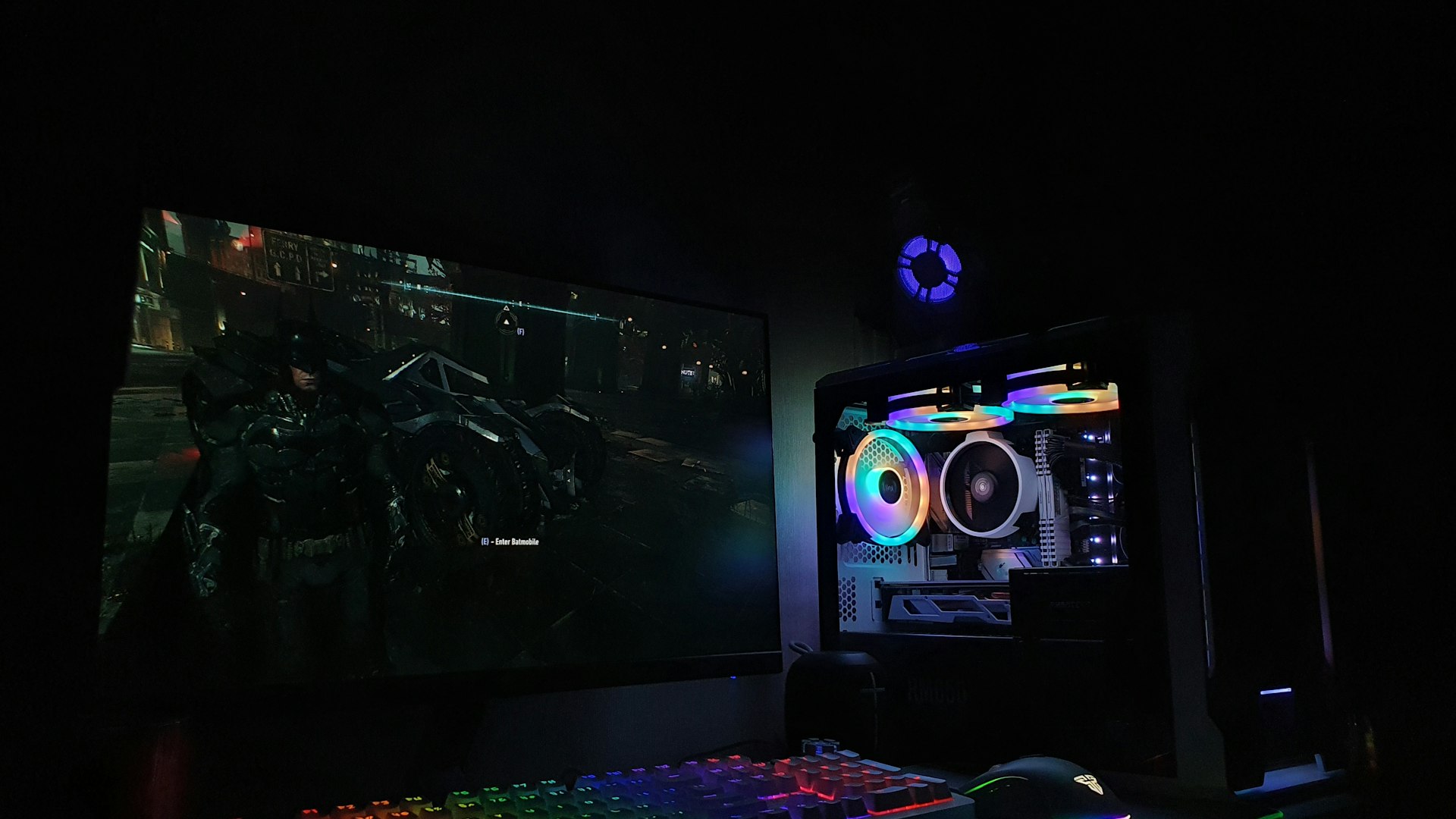 Competitive gaming setup with players at practice stations